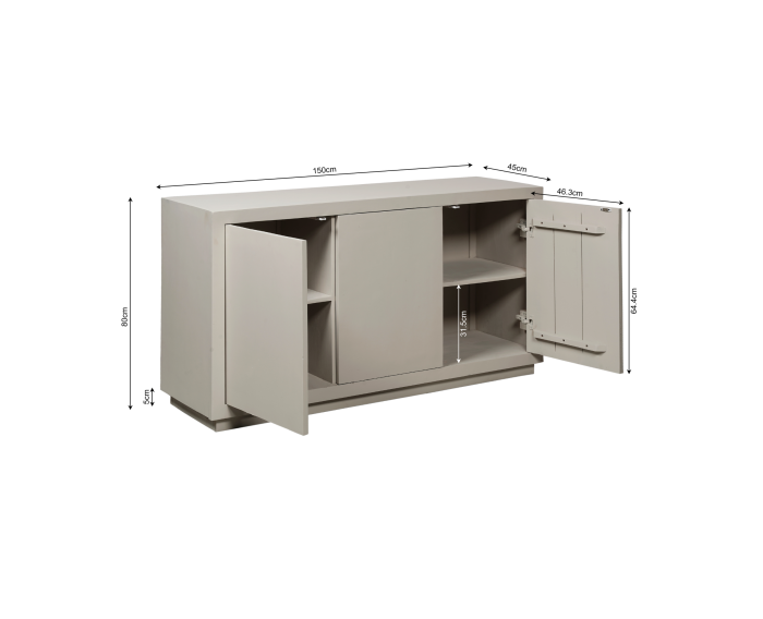 Dressoir Brussel Sand 3 deurs | 150 cm