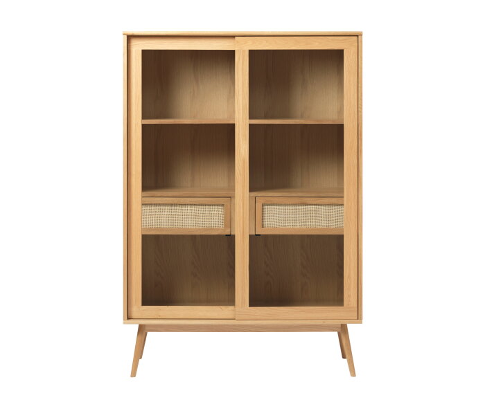 Vitrinekast Barrali eiken 160 cm - Naturel
