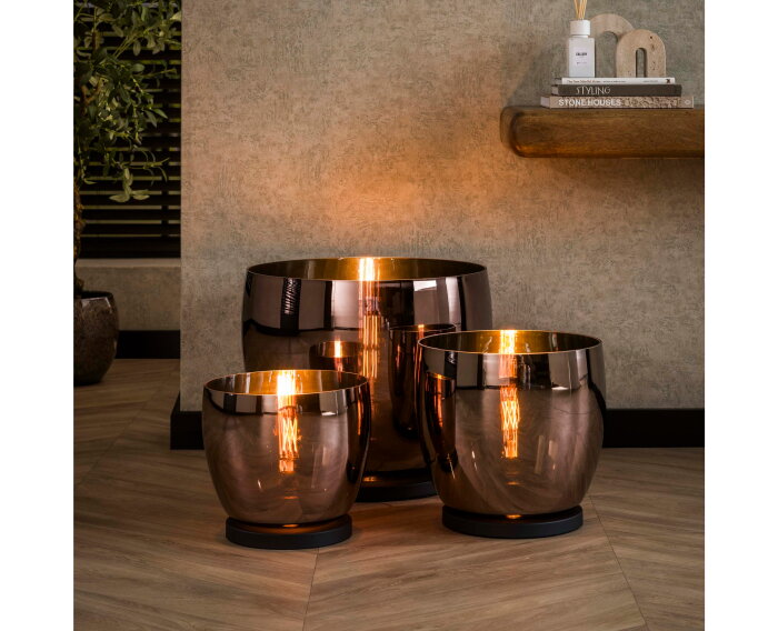 Vloerlamp UP L - Copper color glas