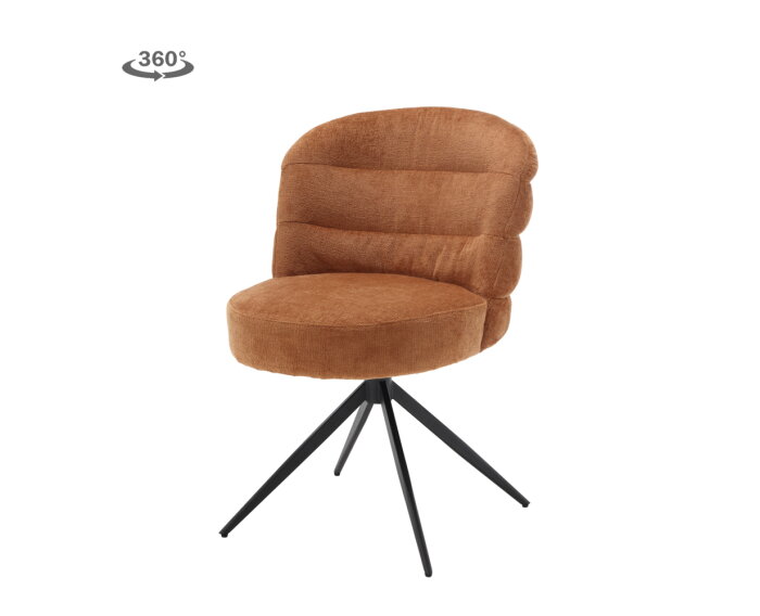 Eetkamerstoel Carro draaibaar Chenille - Caramel brown