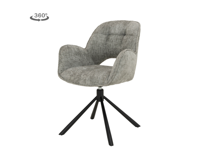 Tower Living Isola eetkamerstoel draaibaar &ndash; Stof haga silver
