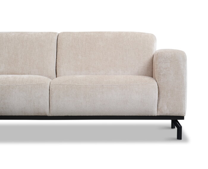 Hoekbank Avani met ottomane Links - Beige &ndash; 256x188x77 cm &ndash; Modern