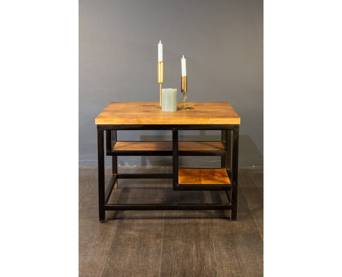 Salontafel Veerle Mangohout 60x60x47 cm - Naturel