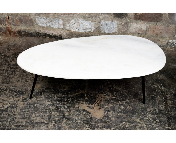 Salontafel Organic Marble White 110cm | Livingfurn