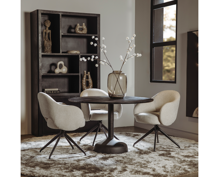 Tower Living Elba Eetkamertafel zwart rond 120 cm