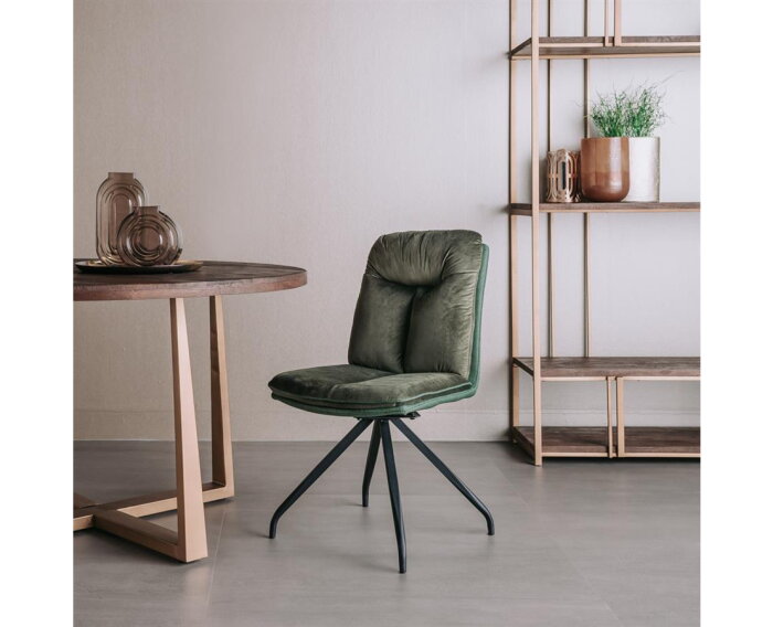 Rota Stoel - fabric Lush Green (draaibaar)