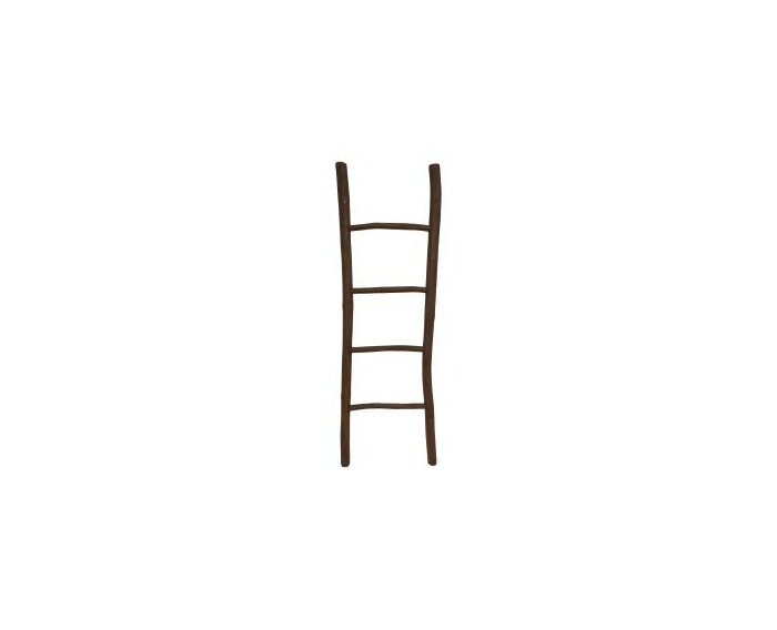 HSM Collection-Decoratieve Ladder Pank-50x6x150-Bruin-Teak