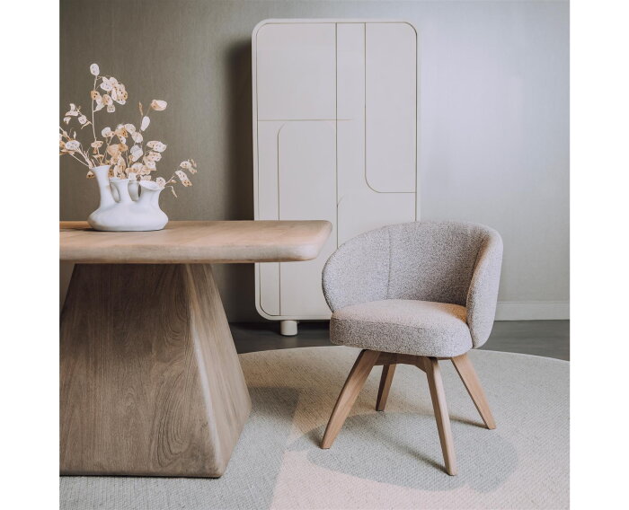 Tower Living Brescia Armstoel - fabric Puente 09 light grey (draaibaar)