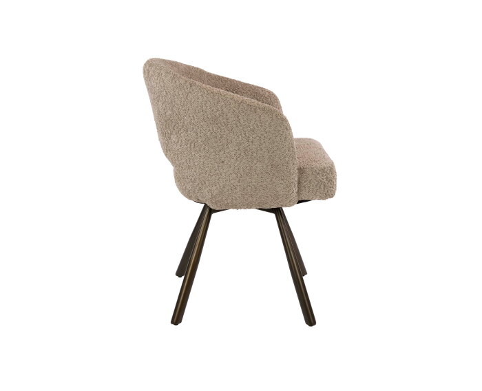 Armstoel Salon Cross draaibaar VPE2 - Boucl&eacute; zand-bruin