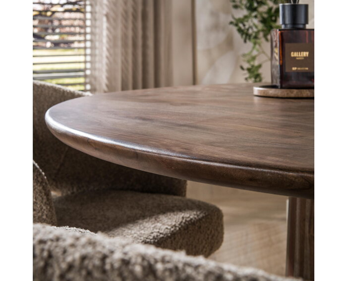 Eettafel Central rond &Oslash;130 - Massief acacia bruin