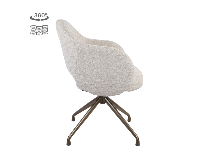 Tower Living eetkamerstoel Porto draaibaar Anodic - Toro 35 beige