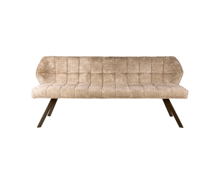 Eetkamerbank Raster - Alura zand - bruin metaal - 180x58x81 cm