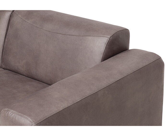 Hoekbank Bravino antraciet - kentucky 01 lederlook &ndash; Ottomane links &ndash; 275x210 cm