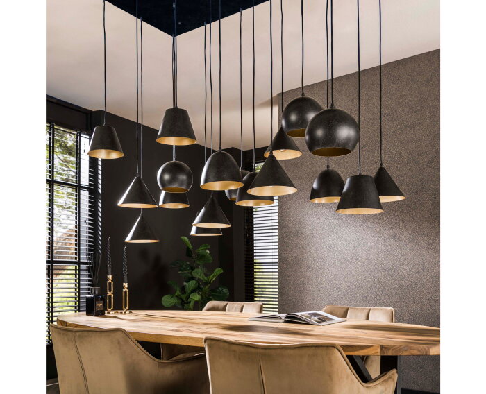 Hanglamp Modulo XXL metaal 18 lampen - Artic zwart