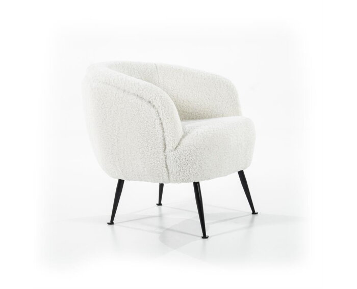 Fauteuil Babe | BY-BOO | wit & zwart