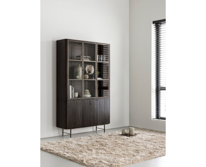 DTP home Vitrinekast Maroon 2&times;3 deuren 210&times;130&times;40 cm &ndash; mahoniehout - Bruin