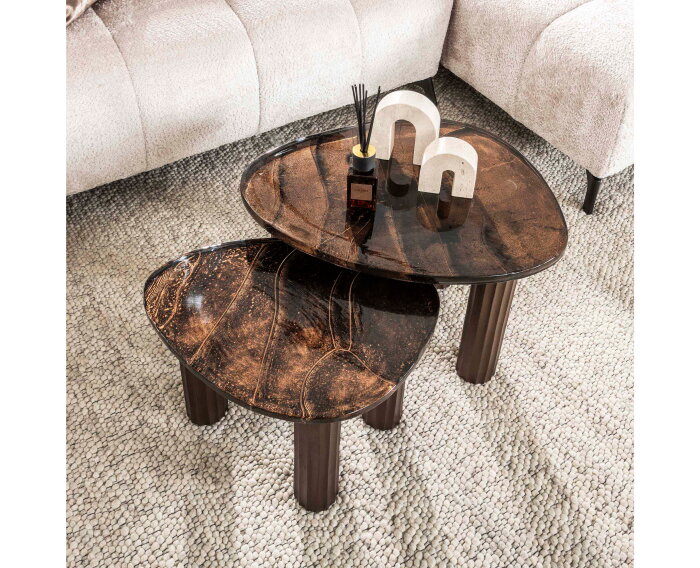Salontafel M Eclips - Koper antiek finish