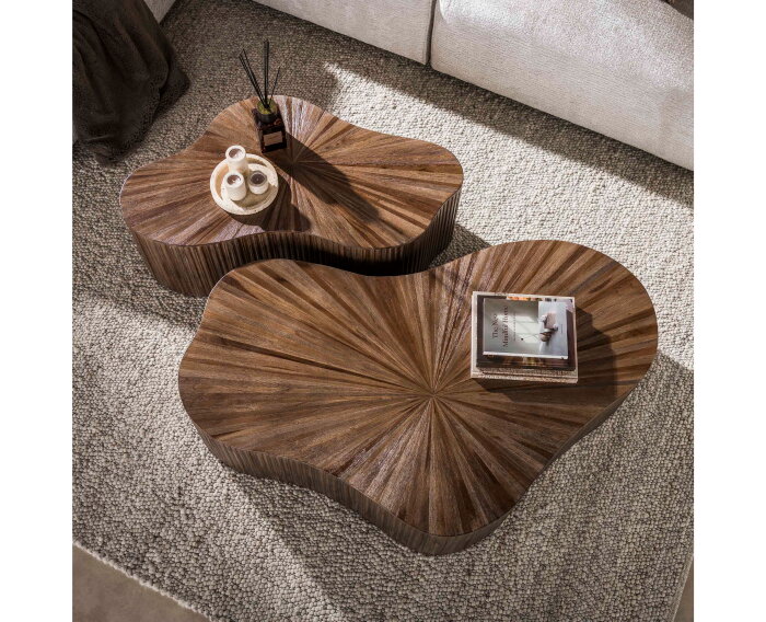 Salontafel Maya Teak XL shamrock set/2 - Massief teak espresso