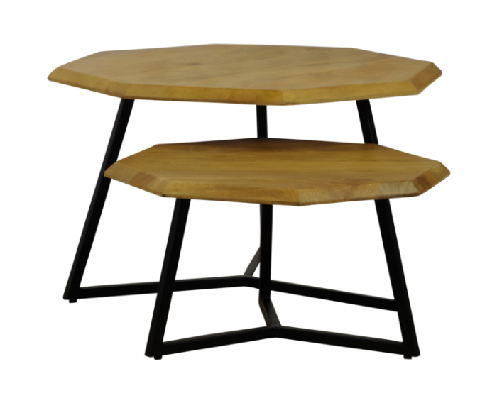 Salontafel Octagon Set van 2 Mangohout
