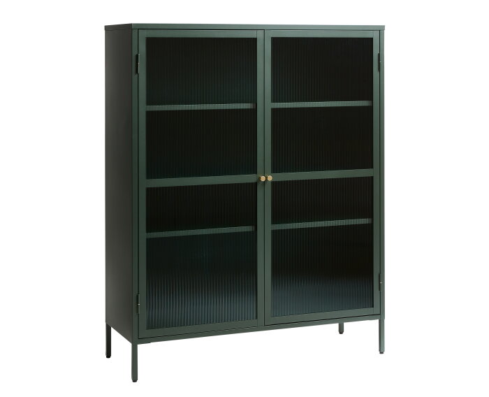 Vitrinekast Bronco metaal 140 cm - Groen