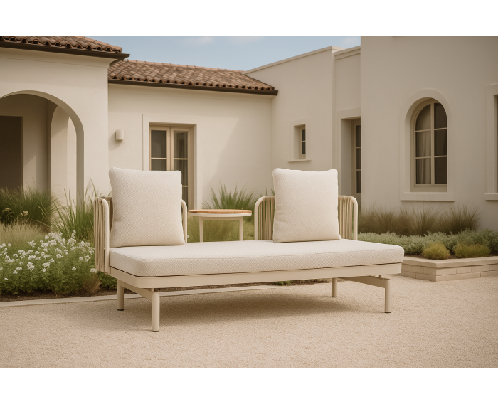 Tuinbank Isabeau met tafeltje - taupe