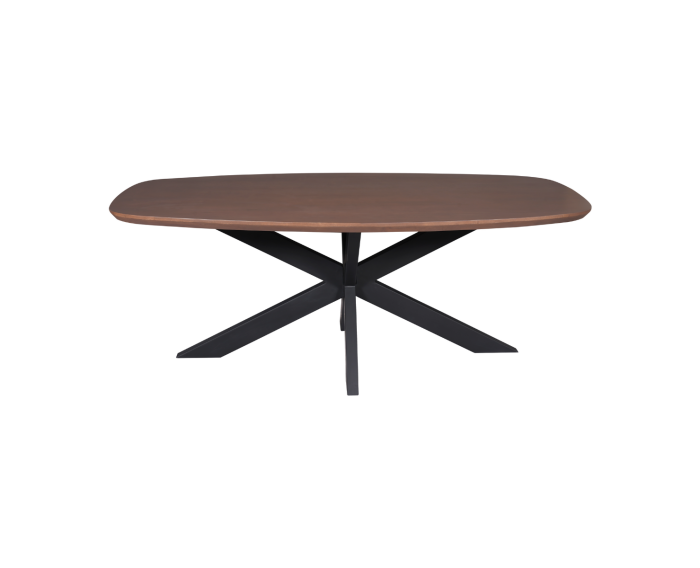 Eettafel Madison Walnut | 160 cm | Deens Ovaal | Poot Black