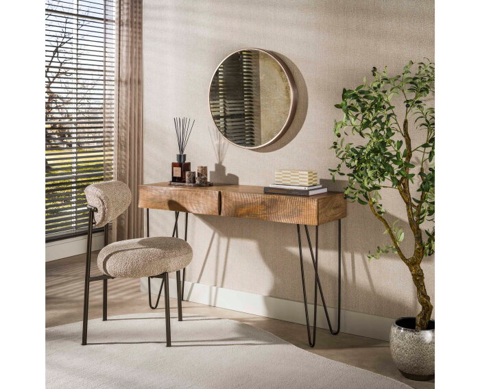 Hal-/kaptafel Ocean - Massief mango zand