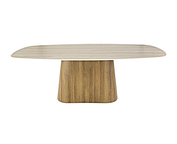 Eettafel 215 centre Romano - Ceramic 3D Travertine