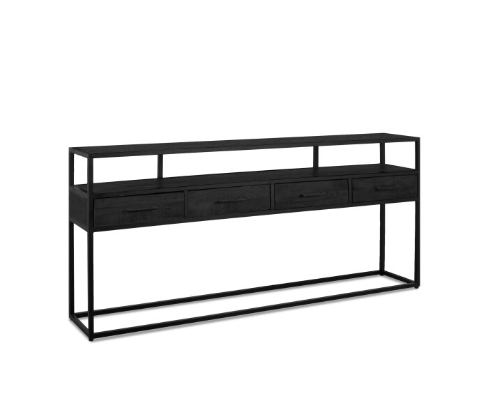 Jax 4 Drawer Console Table Black 180