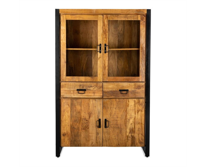 Vitrinekast Britt Mango metaal 115cm breed - Naturel