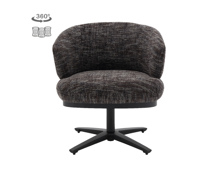 Tower Living Eetkamerstoel Perca draaibaar Chenille - TED 17 blue-grey