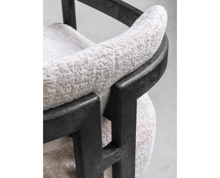 MUST Living fauteuil Kelly - Luxor Sand - zwart - 75x73x73 cm