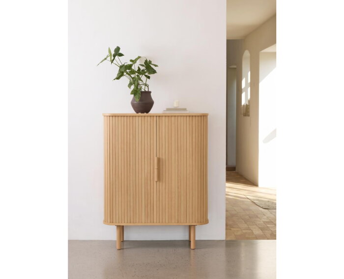 Opbergkast Cavo - eikenfineer naturel - 90x40x113 cm - 2 deuren
