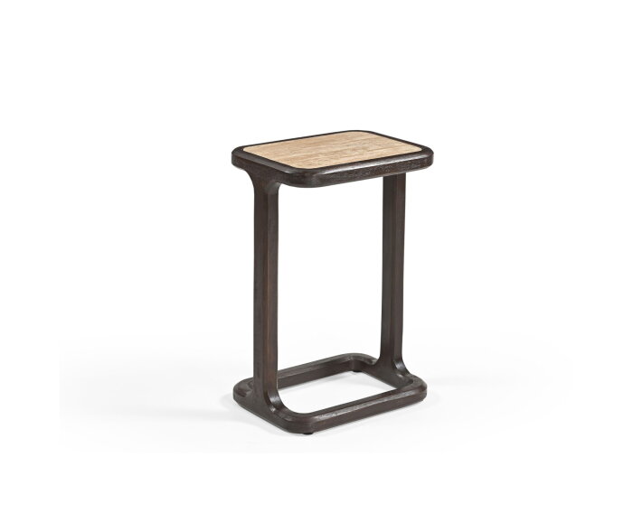 Bijzettafel Arvid Bruin Travertin 58 cm