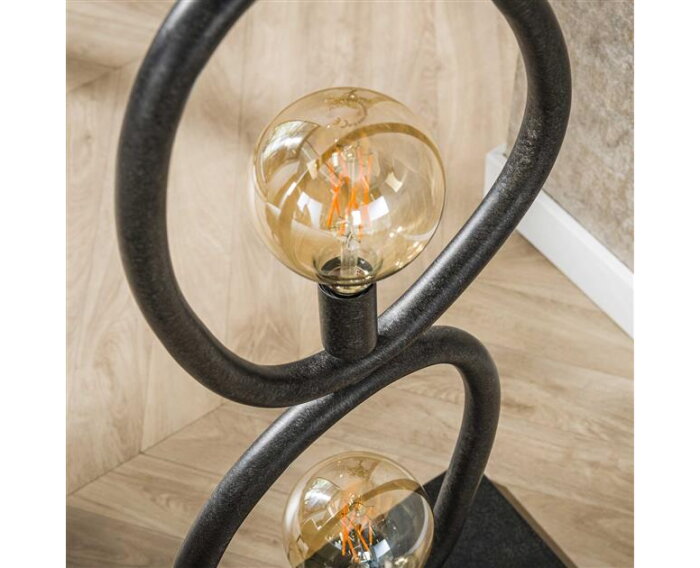 Vloerlamp 4L organic steel - Artic zwart