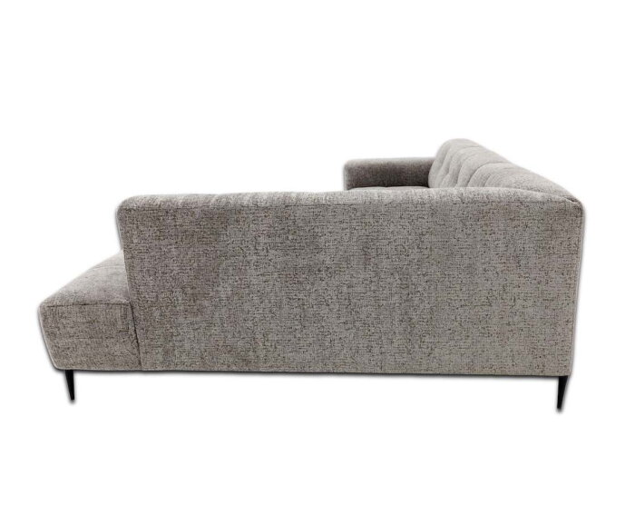 Hoekbank Viano rechts stof Bella 15 Donkergrijs gem&ecirc;leerd - 255x200x84 cm - modern