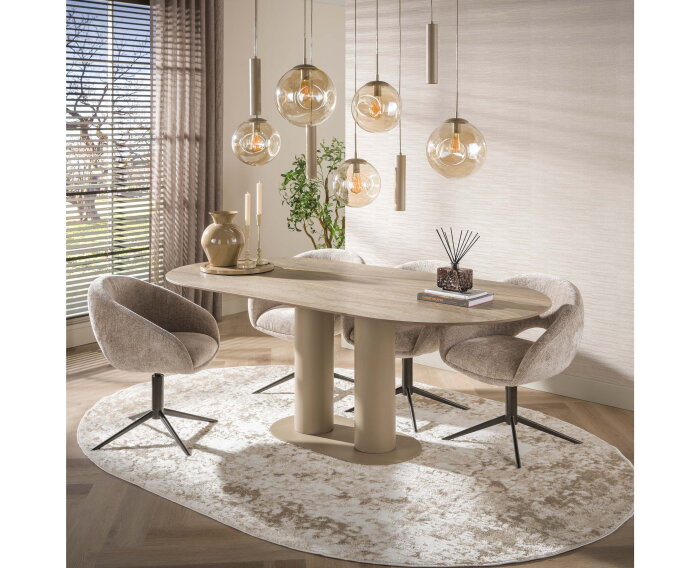 Eettafel Selvo 215 - 3D travertin zand