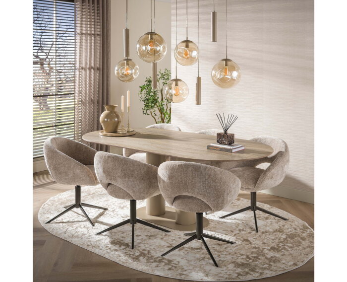 Eettafel Selvo 215 - 3D travertin zand