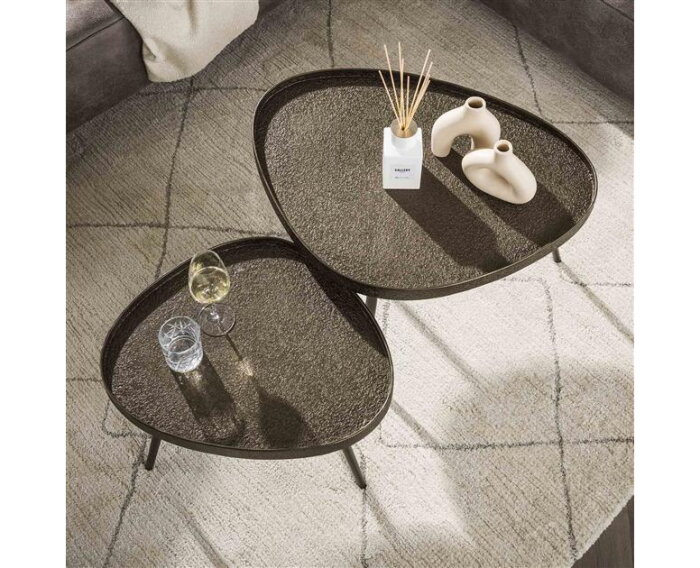 Salontafel Contour driehoekig set/2 - Brons liquid metal