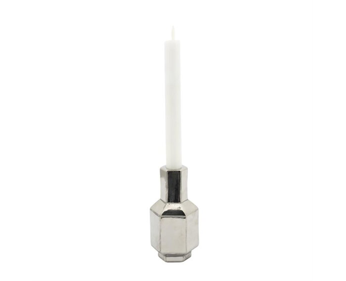 Candle holder Axis small - silver | BY-BOO