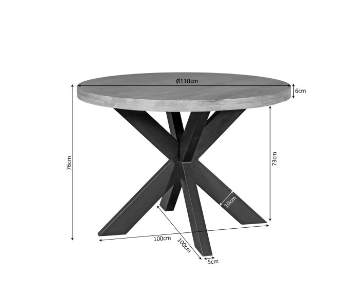 Eettafel Dakota | 110 cm | Rond