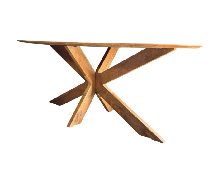Eettafel Deens Ovaal Runa met Houten Onderstel 180