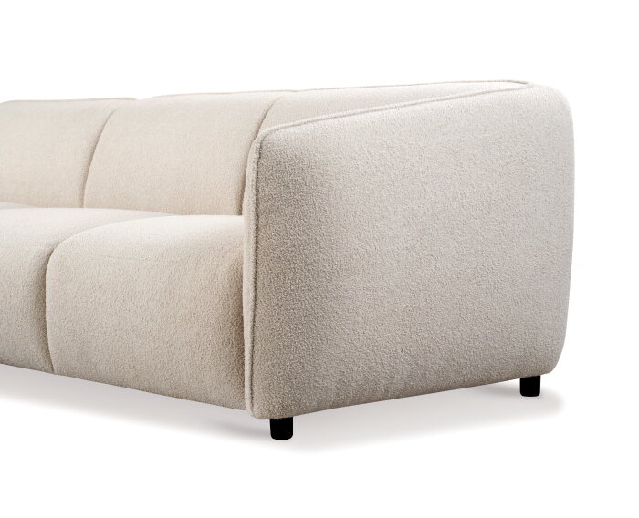 Hoekbank Valerie Bouclé met Chaise Longue Links 279x150 cm – Beige - Japandi