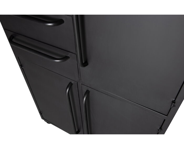 Black Beauty Kast Op Wielen Metaal Zwart - BePureHome