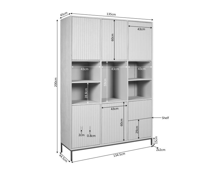 Vakkenkast Madison XL Brown| 135 cm