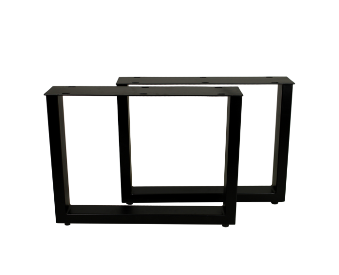 Salontafelpoten - U-model - 50x38 cm - gepoedercoat zwart metaal - set van 2