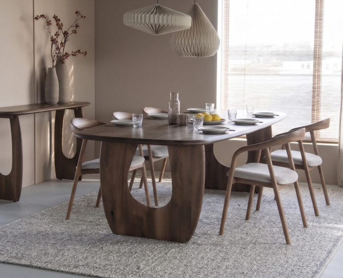 Eettafel Phoebe deens ovaal 170x110cm - japandi - bruin | Eleonora