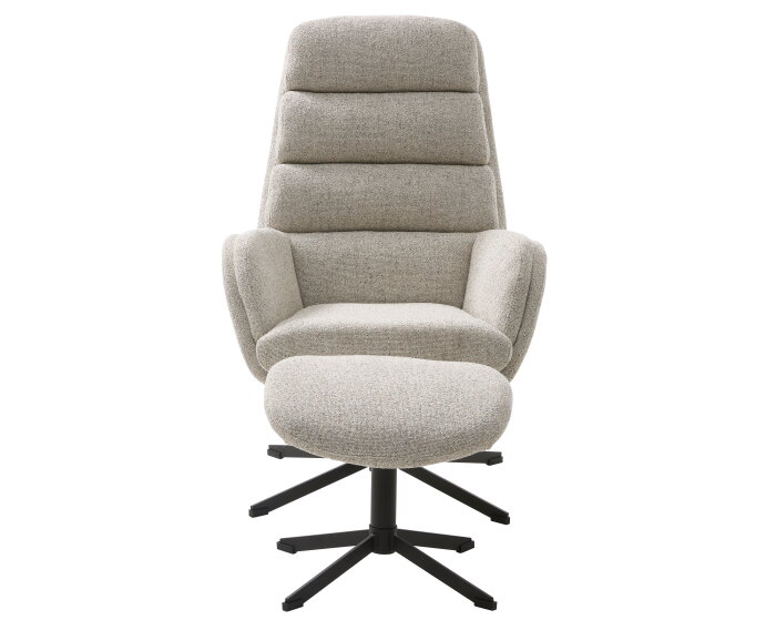 SIFTON RECLINER & FOOTSTOOL OFFWHITE MELANGE