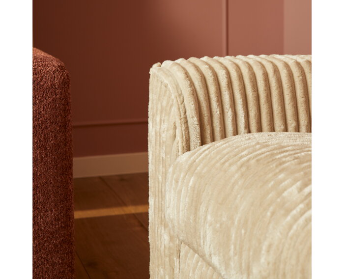 MySofa Teddy U-bank Ribstof - Beige
