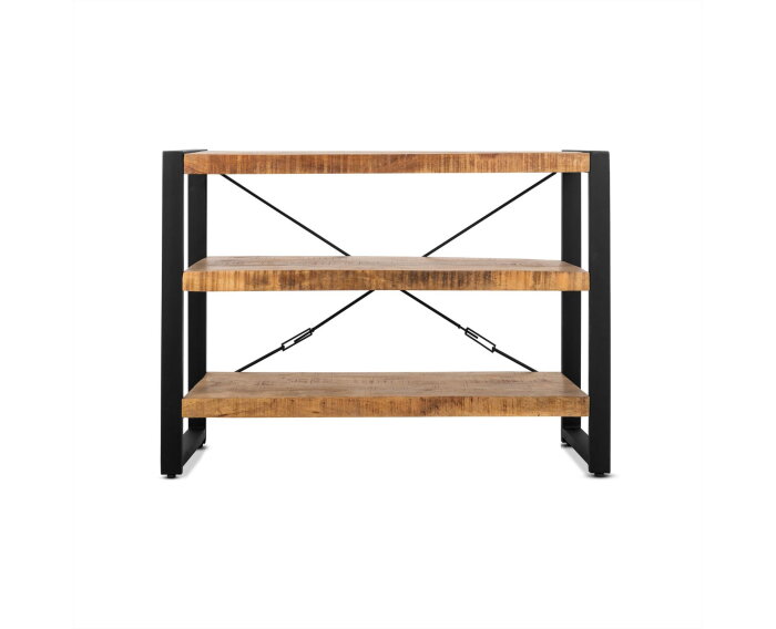 Boekenkast Britt laag Mangohout en metaal - 120 cm | Meubelplaats